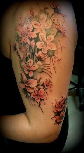 COLOUR,KLEUR,KERSENBLOESEM,CHERRY BLOSSOM,TATTOO,TATOEAGE