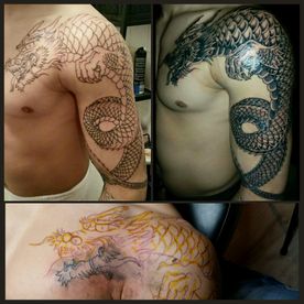 TATTOO,TATOEAGE,HANDS FREE,BLACK AND GREY,JAPANS,JAPANESE,DRAAK,DRAGON