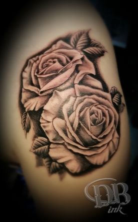 TATTOO,TATOEAGE,REALISTISCH,REALISTIC,BLACK AND GREY,ROZEN,ROSES