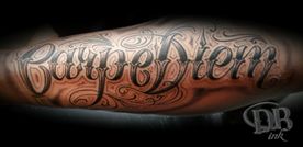 CAPRI DIEM ,CHICANO LETTERS,TATTOO,TATOEAGE