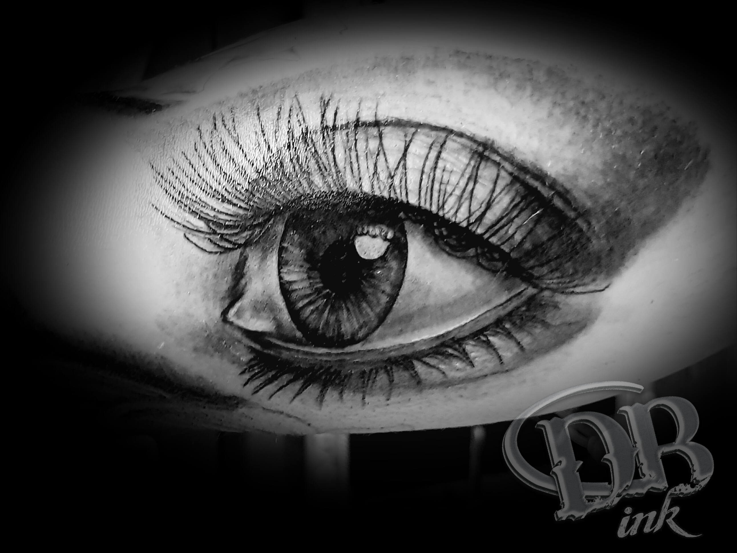 tattoo,tatoeage,realistisch oog,realistic eye,black and grey