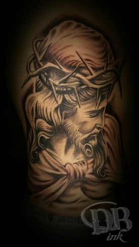 TATTOO,TATOEAGE,BLACK AND GREY,RELIGIEUS,RELIGIOUS,REALISTIC,REALISTISCH,JESUS,JEZUS,PORTRET,PORTRAIT