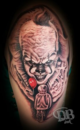 DBINK,TATTOOSHOP,TATTOO,TATOEAGE,CLOWN,IT,REALISTISCH,REALISTIC,
