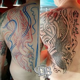 TATTOO,TATOEAGE,HANDS FREE,BLACK AND GREY,FENIKS,PHOENIX,