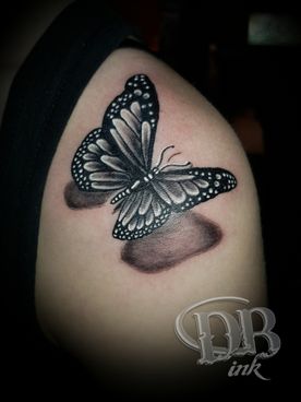 TATTOO,TATOEAGE,REALISTISCH,REALISTIC,BLACK AND GREY,VLINDER,BUTTERFLY