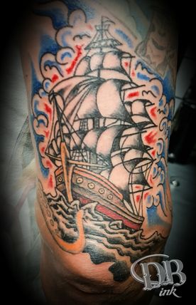 TATTOO,TATOEAGE,OLS SCHOOL,COLOUR,SCHIP,SHIP